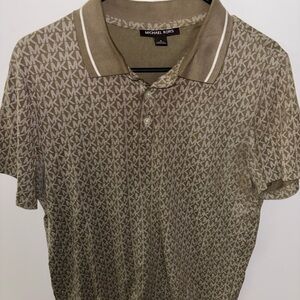 Michael Kors Men's Patterned Polo Shirt in Tan